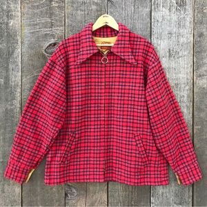 Vintage 60s-70s King's Road C.P.O. Wool Butterfly Collar Zip Up Jacket Large